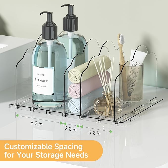 Purse Organizer for Closet, Acrylic Clear Shelf Dividers for Closet Organization, Adjustable Bag Organizer for Women, Bedroom, Bathroom, Kitchen, Office, Study (8 Panels)