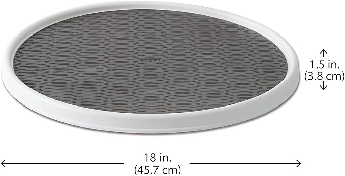 Copco 255-0186 Non-Skid Pantry Cabinet Lazy Susan Turntable, 18-Inch, White/Gray - 2555-0186