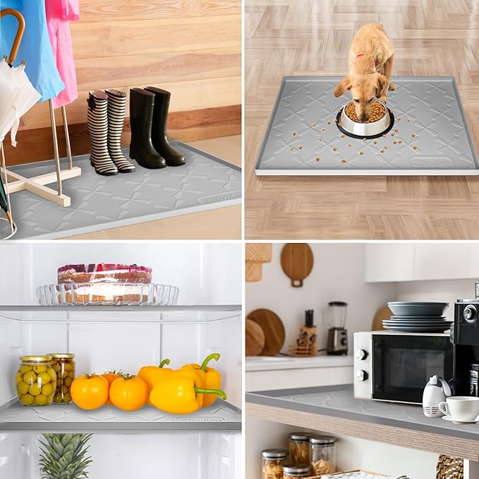 SIKADEER 40" x 22" Under Sink Mat Waterproof, Silicone Mat Kitchen Drawer Shelf and Cabinet Liner, Sink Protector for Kitchen Organizers and Storage, Boot Tray Pet Food Mats