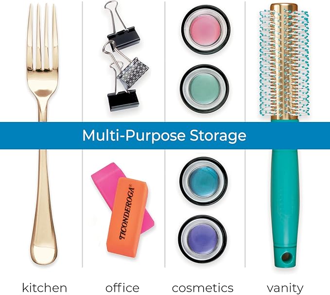 iDesign Linus Plastic Kitchen Drawer Utensil Organizer, Divided Storage Container for Silverware, Spatulas, Gadgets, 3.8" x 10.5" x 2" - Clear