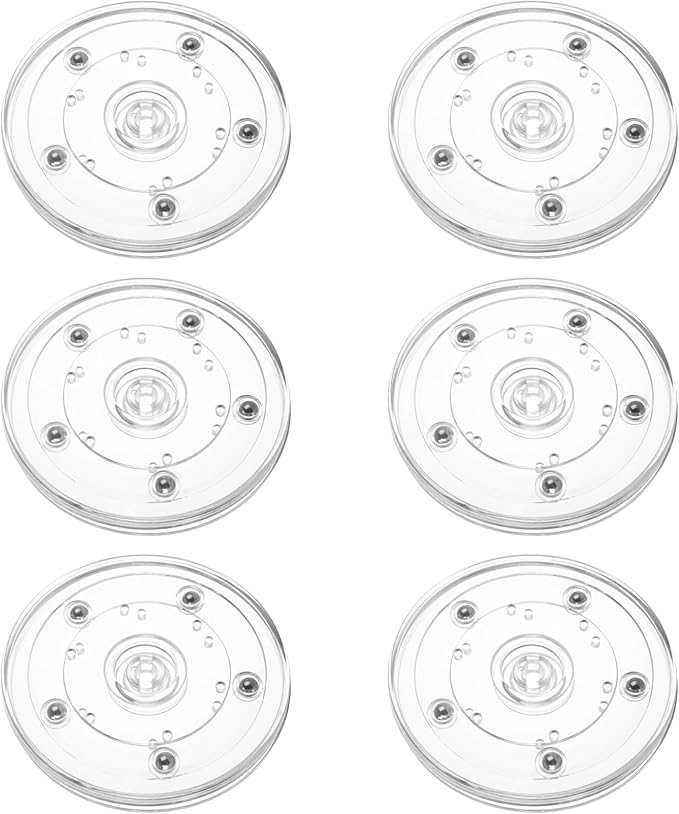 6 Pack 4 inch Small Lazy Susan, Lazy Susan Turntable Organizer Acrylic Lazy Susan for Kitchen Spice Rack Table Cake Kitchen Pantry Decorating