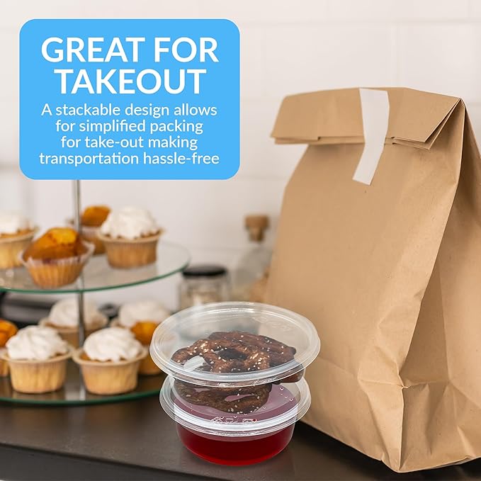 Reli. Deli Containers with Lids (50 Sets), 8 oz | Plastic Deli Containers with Lids 8oz | Disposable To Go Food Storage | Microwave & Freezer Safe (Clear)