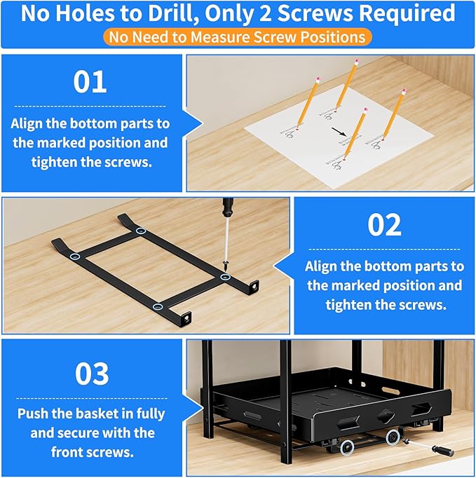 Pull Out Spice Rack Organizer, 2-Tier Vertical Spice Rack, Height Adjustable for Kitchen Cabinet (11.9''Wx10.8''Dx9.2''H, Metal Black)
