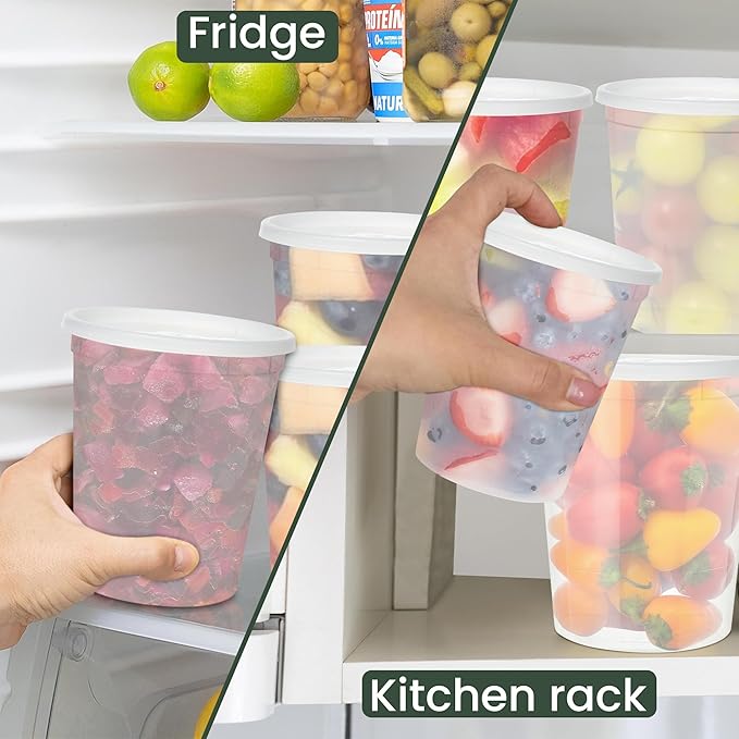 Plastic Soup Food Container with Lids, 32 oz, 12 Pack, Clear