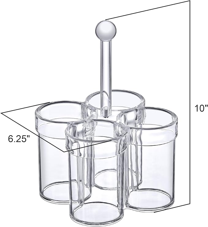 Amazing Abby - Felicia - Plastic Flatware Organizer, 4-Slot Utensil Holder with Handle, Easy-Carry Cutlery Holder, Silverware Storage for Kitchen, Perfect Storage Solution for Home and Restaurant