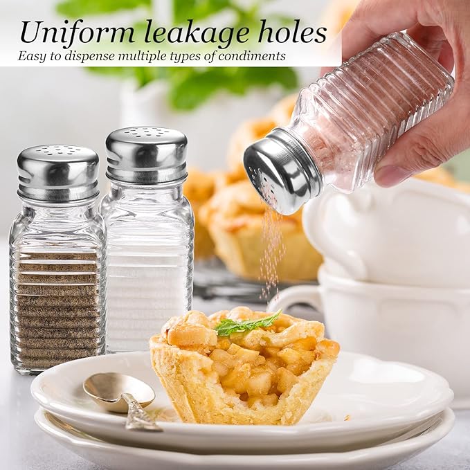 Glass Salt and Pepper Shakers Set,Rectangular Salt Shaker Set