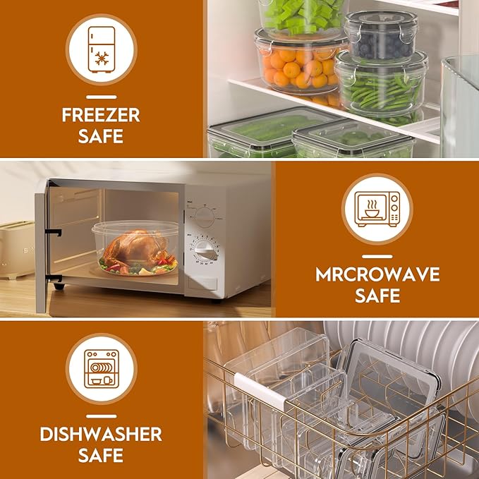 44 Pcs Larger Food Storage Containers with Lids Airtight (22 Containers & 22 Lids), Meal Prep Container for Pantry & Kitchen Organization, BPA-Free, Leak-Proof with Labels & Marker Pen