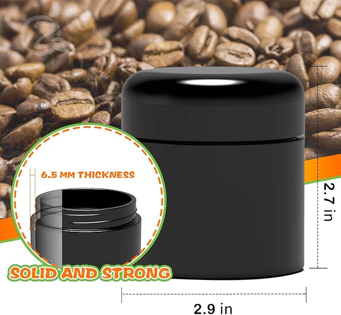 OZCHIN Glass Stash Jar Airtight Smell Proof Container, Glass UV Protection Storage Multipurpose Container for Coffee & Teas, Herb Spices Container Screw-Top Lid Lock Odor(100ml)