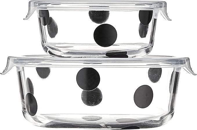 Kate Spade New York Deco Dot 2-Piece Round Food Storage Set