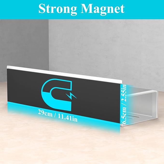 4 Pack Magnetic Spice Storage Rack Organizer for Refrigerator and Oven, Silver Fridge Organizers and Storage
