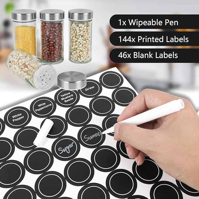 Rotating Spice Rack Organizer, Spice Tower for Countertop, Revolving Spice Rack Set for Cabinet, Silver Steel Kitchen Seasoning Organizer with 20 Jars and Funnel Square-round