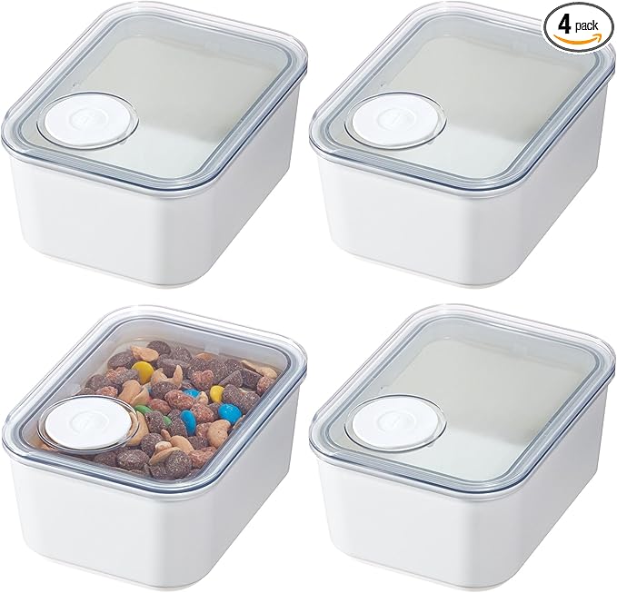 InterDesign iDesign Small Airtight Kitchen Canister with Removable Pour Cap - Set of 4 - White