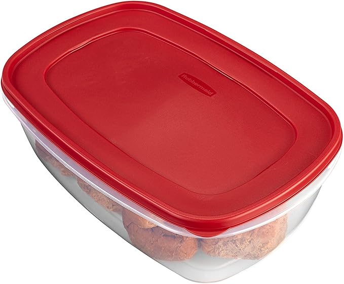 Rubbermaid 071691405382 food, 2 pack, clear with red lid
