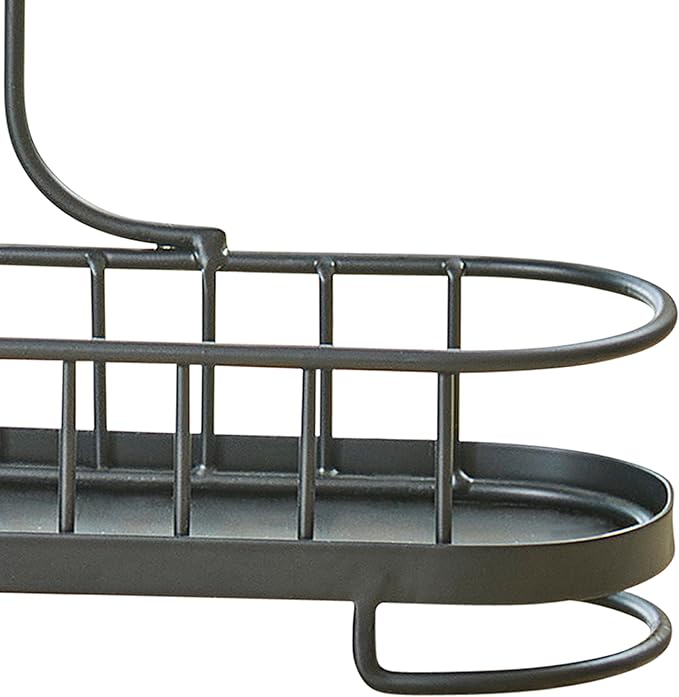 Spectrum Yumi 2-Tier Spice Rack (Black) | Dining Table & Kitchen Counter Organizer, Modern Spice Rack Stand | Yumi Collection