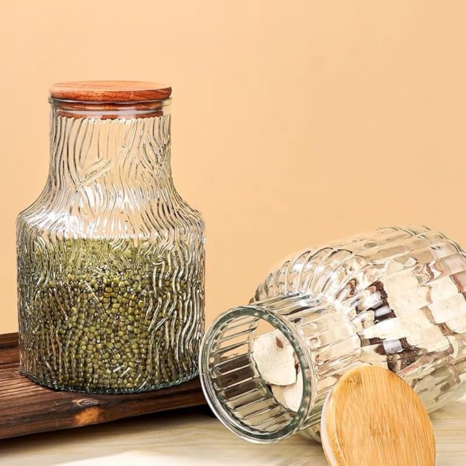 Vintage Large Glass Storage Jar, 59 FL OZ Glass Food Storage Containers (59oz-1pack)
