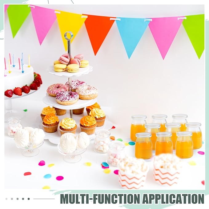 Zubebe 12 Pack Small Glass Milk Bottles Clear Mini Party Bottles with Lids Glass Juice Jars Reusable Small Milk Jars Vintage Breakfast Shake Containers for Baby Shower Birthday Party Favors(5 oz)