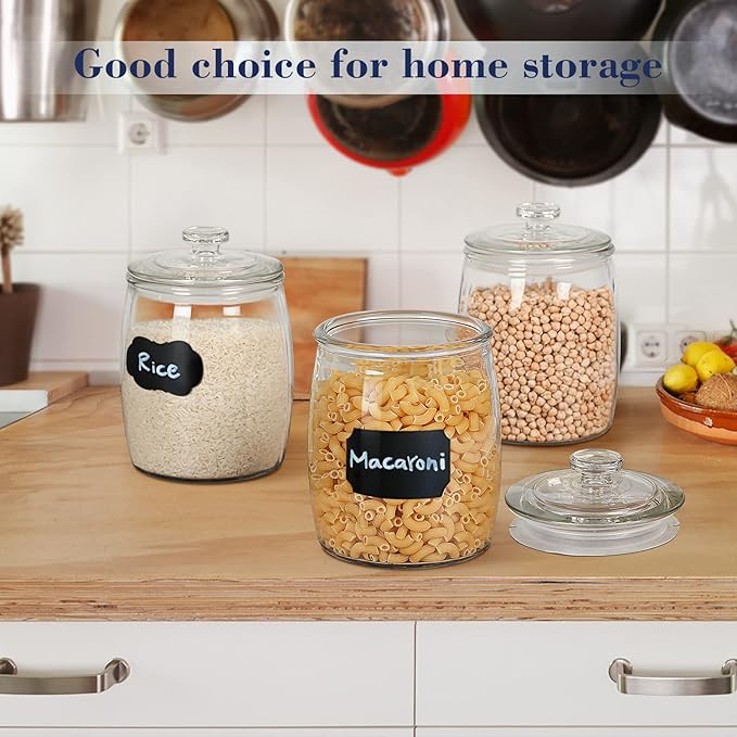 Half Gallon Glass Jars with Lid, Wide Mouth Cookie Jars Set of 2, Apothecary Jar for Candy, Glass Canisters for Kitchen Storage and Laundry Organization