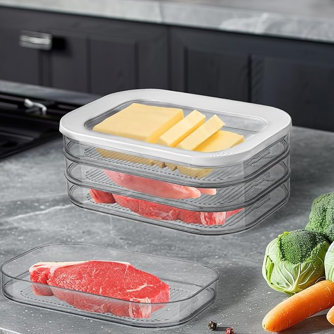 Deli Meat Container Fridge With Lids for Cold Cuts, Lunch Meats, Salami - Meal Prep Containers, BPA-Free 16 oz Square for Lunch Meat