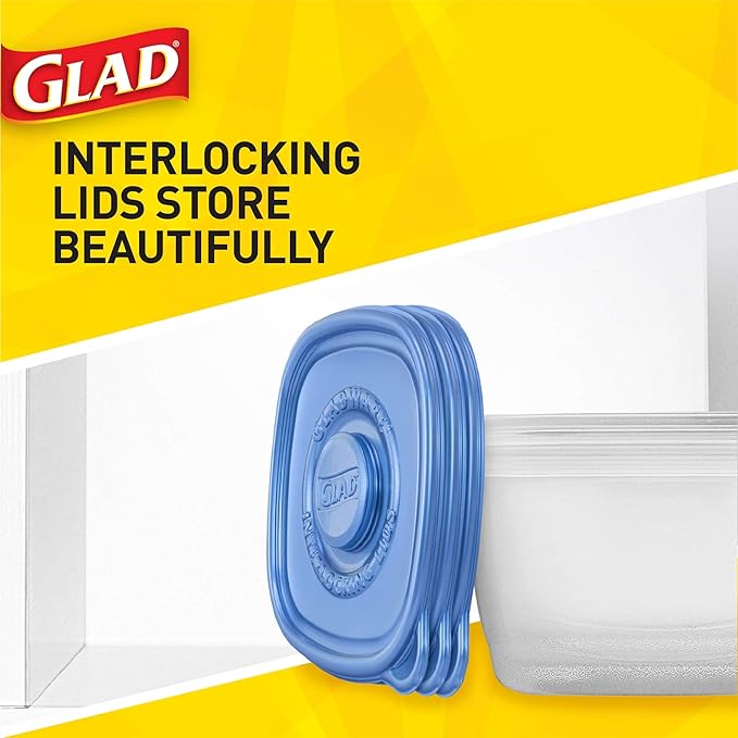 Glad Food Storage Containers, Mini Round (4 Oz) | Small Food Storage Containers for Snacks and Single Serving Use | Glad Food Containers , 8 Count (Pack of 12)
