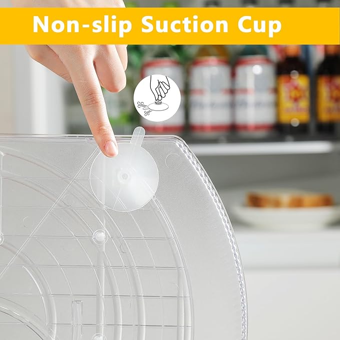 Lazy Susan Turntable Organizer for Large Refrigerator, 360° Rotate Fridge Organizers and Storage, 16.54 Inches Rectangle Lazy Susan Organizer for Fridge, Cabinet, Pantry