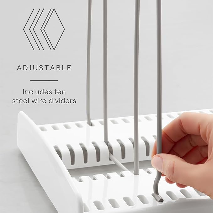 YouCopia StoreMore Expandable Cookware Rack Adjustable Pan Organizer for Kitchen Cabinet Storage, White (Pack of 4)