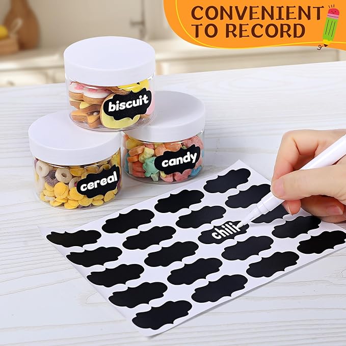 72pcs 4 oz Plastic Containers with Lids Pen Labels Leak Proof BPA Free Airtight Refillable Clear Small Containers Storage Jars for Storing Dry Food Makeup Slime Honey Jam,white