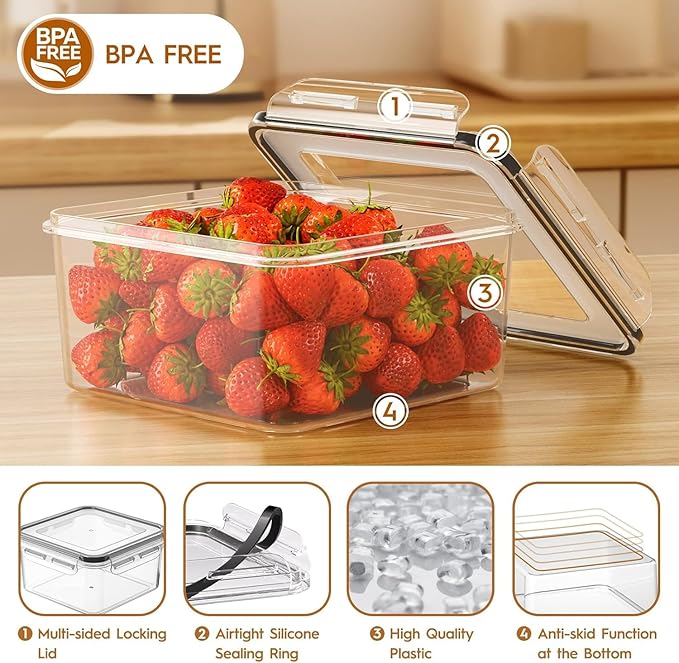 40 Pcs Food Storage Containers with Lids Airtight (20 Containers & 20 Lids), Plastic Meal Prep Container for Pantry & Kitchen Organization, BPA-Free, Leak-Proof with Labels & Marker Pen
