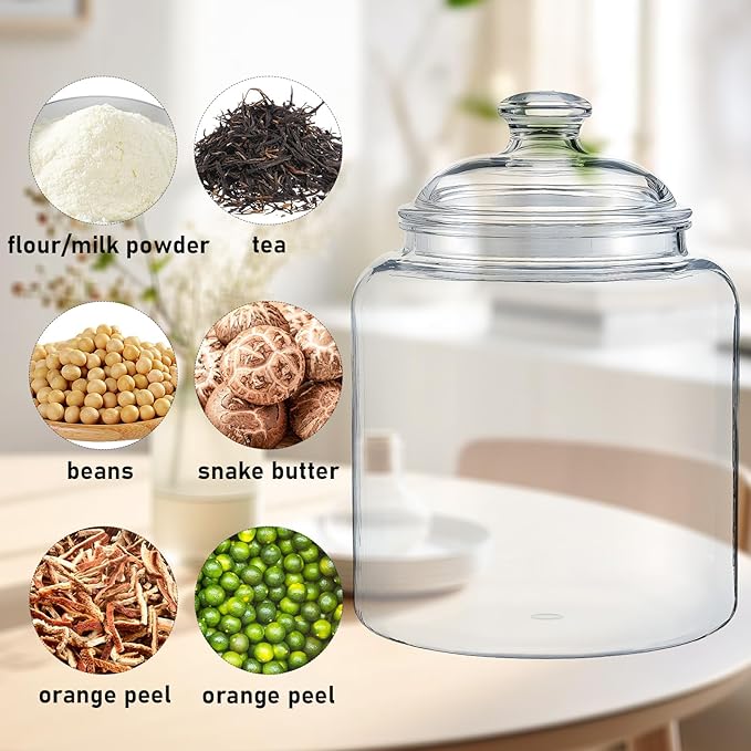 Acrylic Airtight Cookie Jar Apothecary Jar with Lid,Ideal Food Storage Jar Pantry Canister Decorative Storage canisters Jar with lids for Kitchen,Home,Bathroom,Wedding Decor,101OZ