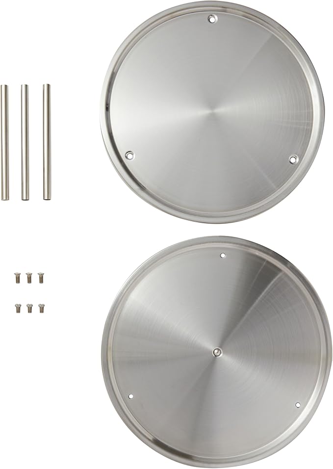 Juvale 2 Tier Lazy Susan Turntable Organizer for Cabinet, Revolving Spice Rack Carousel for Kitchen Pantry Storage, Stainless Steel (10.5 in)