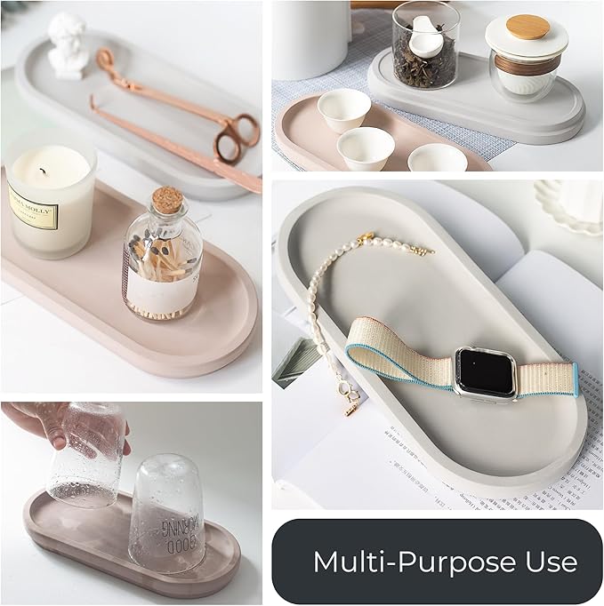 Selegna Diatomaceous Earth Stone Sink Tray - Quick Drying, Reversible Tray for Kitchen & Bathroom Countertop Organizer, Use as Bottle Drying Rack, Sink Caddy, Vanity Organizer, Tea Tray, Sponge Holder