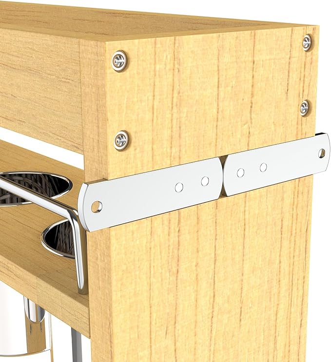 Pull Out Cabinet Organizer 8" Soft-Close Wood Pullout Shelf Organizer for Utilities Kitchen and Bathroom Base Cabinets, Slide Out Spice Rack