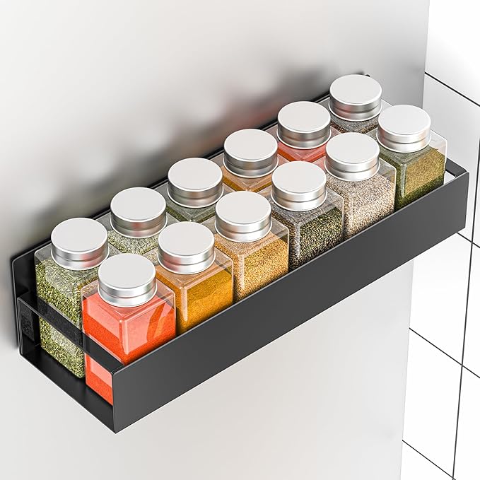 6 Pack Magnetic Spice Rack Organizer Storage for Refrigerator and Oven, Fridge Organizers and Shelf