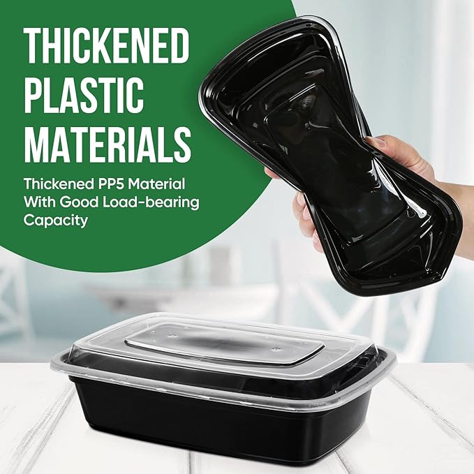 Meal Prep Containers Reusable - 38oz 30 Pack Meal Prep Containers With Lids Microwavable, Freezer Safe Food Prep Containers, Disposable To Go Containers