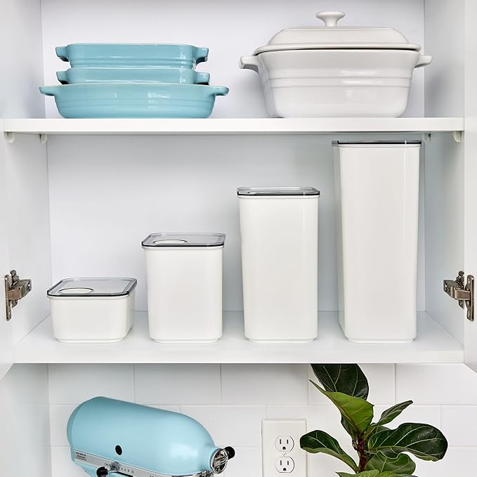 InterDesign iDesign Small Airtight Kitchen Canister with Removable Pour Cap - Set of 2 - White