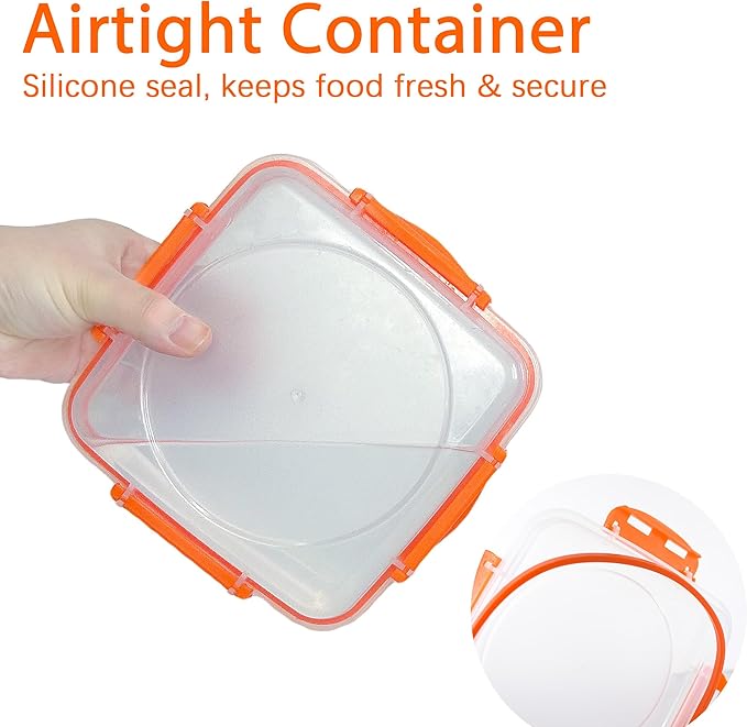 Sandwich Containers 4 Pcs - Reusable Airtight & BPA-Free Kitchen Storage Containers - Microwave & Dishwasher Safe 2 Heightened Lunch Box and 2 Normal Size