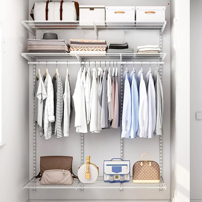 SSAWcasa Acrylic Shelf Dividers for Wire Shelves, 12 Pack Shelf Dividers for Closet Organization, Clear Wire Shelving Organizer Separator Sweater Storage Rack in Cabinet Kitchen Bedroom Office Pantry