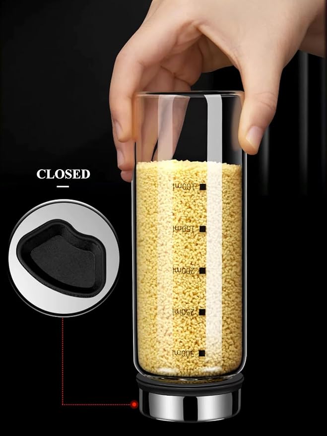10 oz Salt and Pepper Shakers Set with Adjustable Outlet Holes Clear Glass Bottle Spice Seasoning Cans Jar for Kitchen Decor and Home Restaurant BBQ Camping Farmhouse Kitchen Accessories(4 Pcs, 300ML)