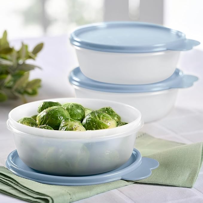 Tupperware Modular 2.5 Cup 3-Bowl Food Storage Set With Lids, Dishwasher Safe and BPA Free (3 Containers, 3 Lids)