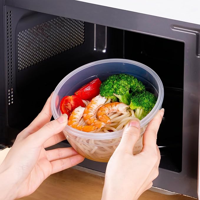 Today's Present Food Storage Container with Lids Set For 4, Plastic Mixing Bowls, Airtight Stackable Leakproof Reusable Storage Containers for Kitchen, BPA Free, Microwave, Freezer, Dishwasher Safe
