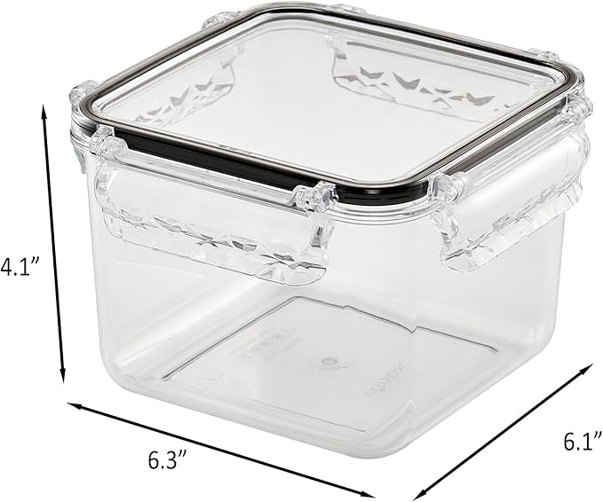 Airtight Food Storage Container With Lid (47.3oz) BPA-Free | Meal Prep | Microwave, Freezer and Dishwasher Safe Leak-Proof | Kitchen Fridge Organizer Boxes | lids airtight sealing