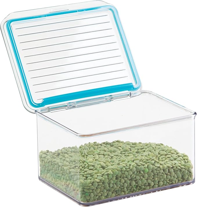 iDesign Small Food Storage Box with Airtight Seal for Kitchen or Pantry Storage - Set of 2 - Clear