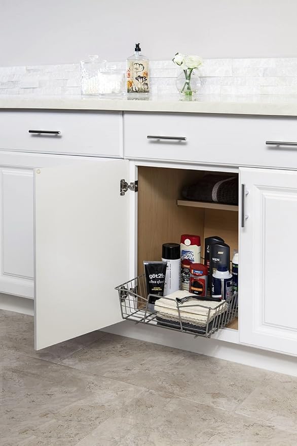 ClosetMaid 3087 14-Inch Wide Cabinet Organizer, Nickel