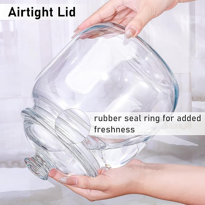 Acrylic Airtight Cookie Jar Clear Apothecary Jar with lid,Ideal Food Storage Jar Food Canister Decorative storage canisters with lids for Kitchen,Home,Bathroom,Wedding Decor,125OZ