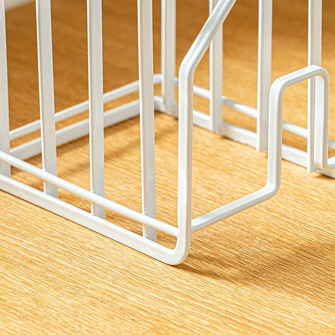 LINFIDITE Cutting Board Rack Chopping Board Organizer Stand Holder Kitchen Countertop Pots Pan Lids Rack Organizer Flat Steel 4.92Lx5.71Wx8.46H in. White