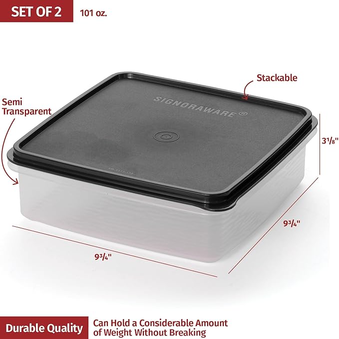 Plastic Storage Containers with Lids – 2-Pack 3L Cupcake Carrier – Leakproof Cookie Storage Containers Airtight – BPA-Free Plastic Containers with Lids for Food Storage, Meal Prep, Leftovers, Cupcakes