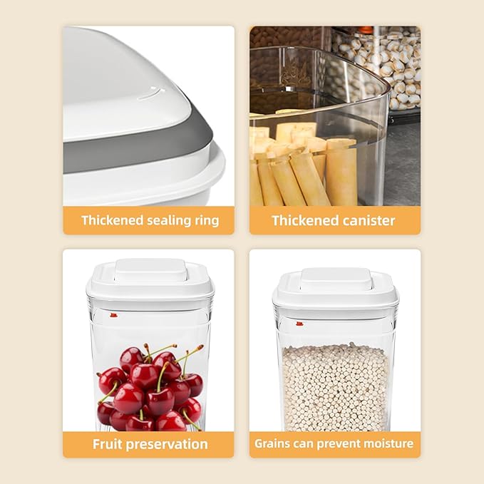 Food Storage Jars with POP-UP Lids- 3 Piece(1qt / 32oz),Airtight Food Storage Containers,Storage for Milk Powder Coffee Candy Noodles Nuts for candy