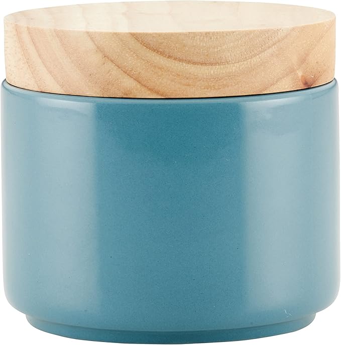 Rachael Ray Ceramics Stacking Spice/Seasoning Box Set with Lid, 2 Piece, Agave Blue