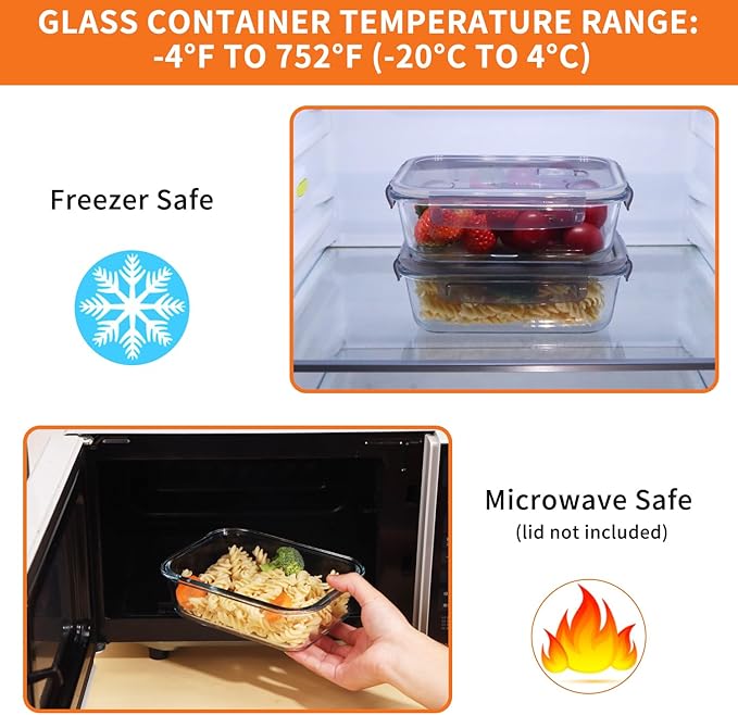 5-Pack Glass Storage Containers with Lids,35 Oz Meal Prep Containers Reusable,Airtight Glass Lunch Containers,for Microwave, Freezer & Dishwasher,Light Gray Leak Proof Locking Lids