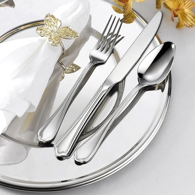 HaWare 20 Pieces Silverware Set with Organizer/Tray for 4, Stainless Steel Flatware Cutlery Set, Elegant Design for Home Hotel Kitchen Wedding, Mirror Polished & Dishwasher Safe