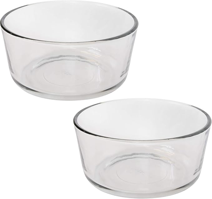 Pyrex Simply Store 7201 Round Clear Glass Storage Container - 2 Pack Made in the USA
